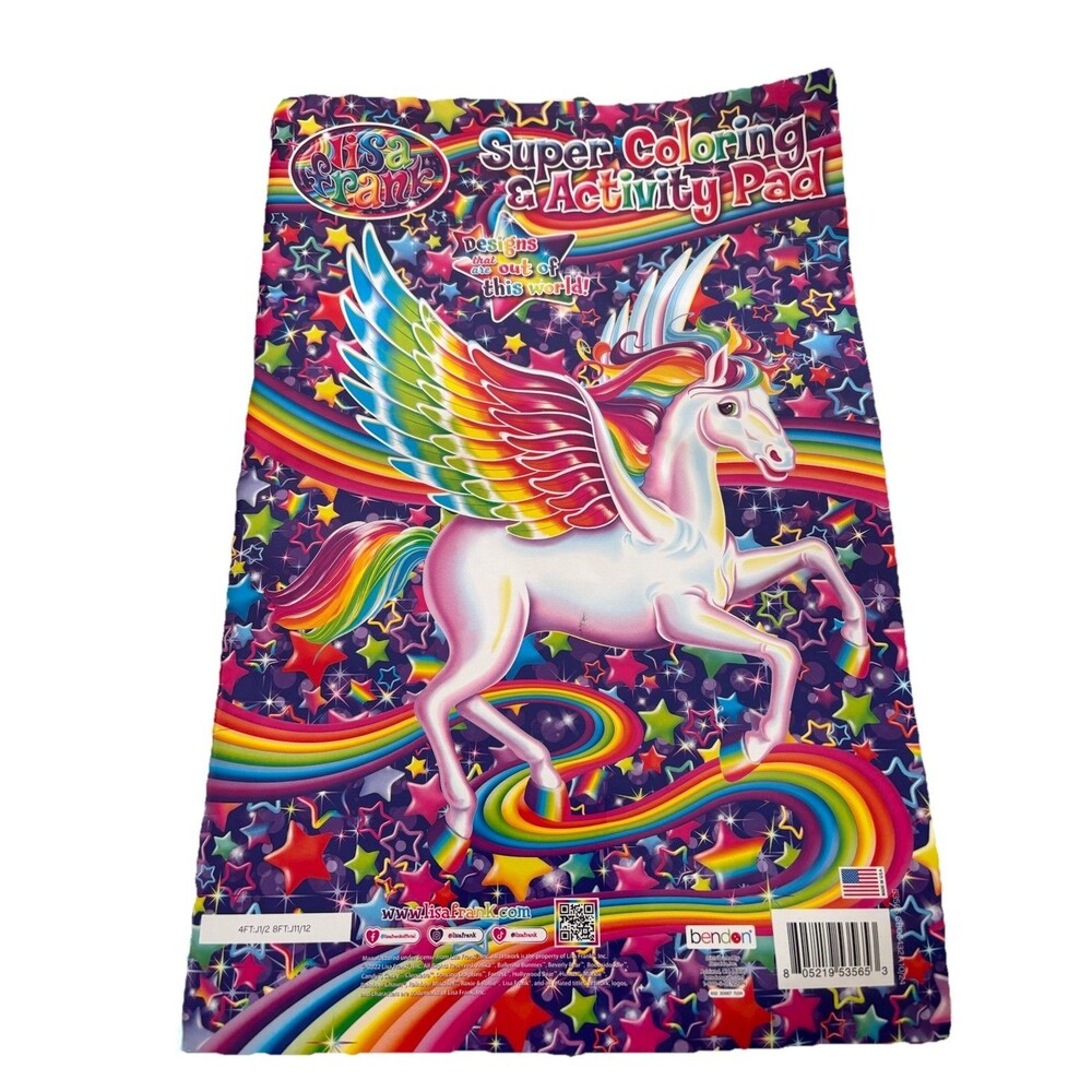 BRAND NEW Lisa Frank Large Unicorn Super Coloring & Activity Pad Book 16" x 11"